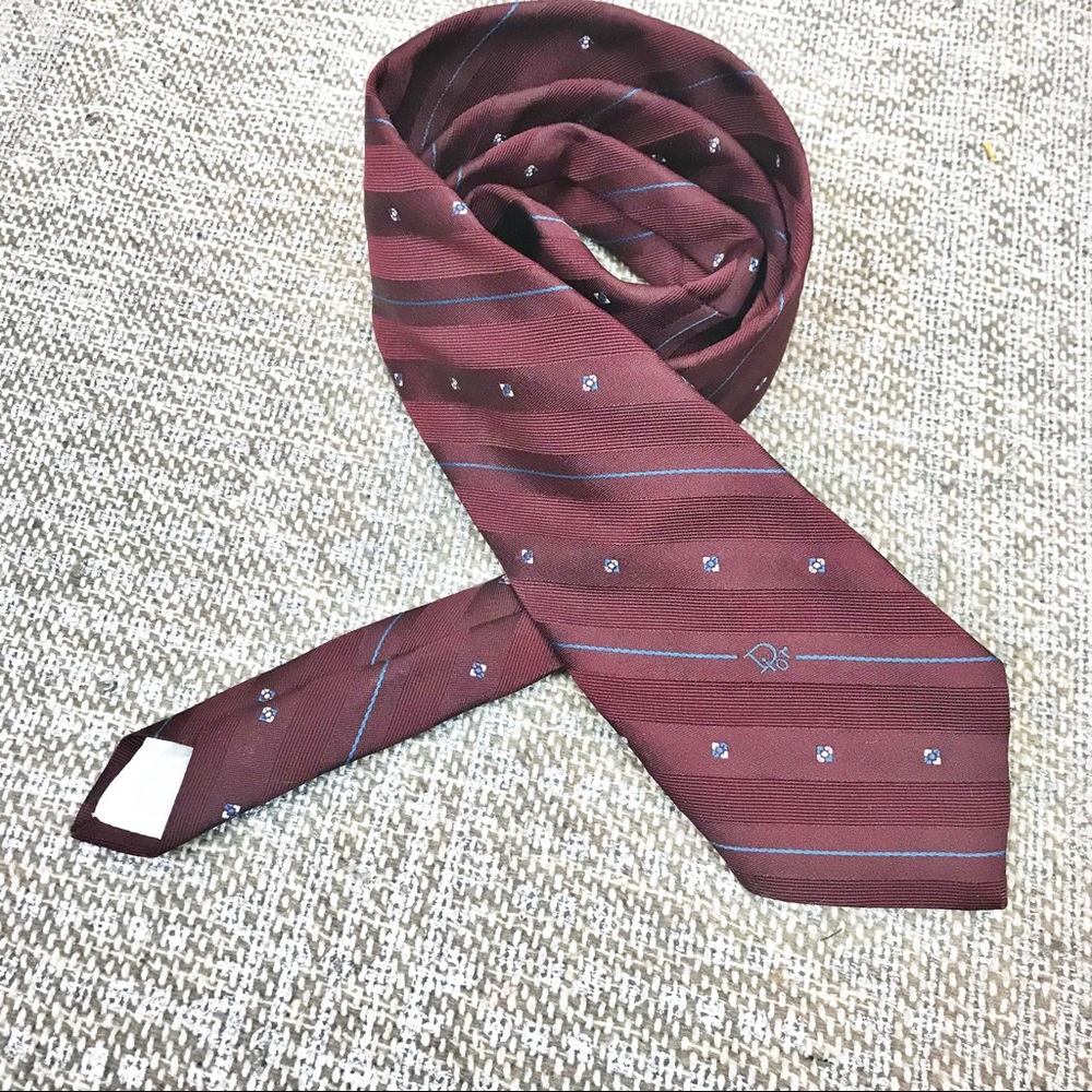 Christian DIOR men's silk neck tie stripe print